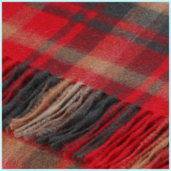 100% Lambswool Scarf Hypoallergenic SCOTTISH IMPORT THINK SOFT WARM TARTAN NWT - Picture 8 of 11